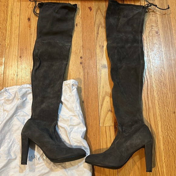 Stuart Weitzman Gray Highland Thigh High Boots 10m - Picture 5 of 7